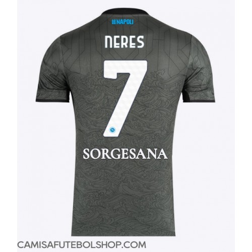 Camisa de time de futebol SSC Napoli David Neres #7 Replicas 3º Equipamento 2024-25 Manga Curta